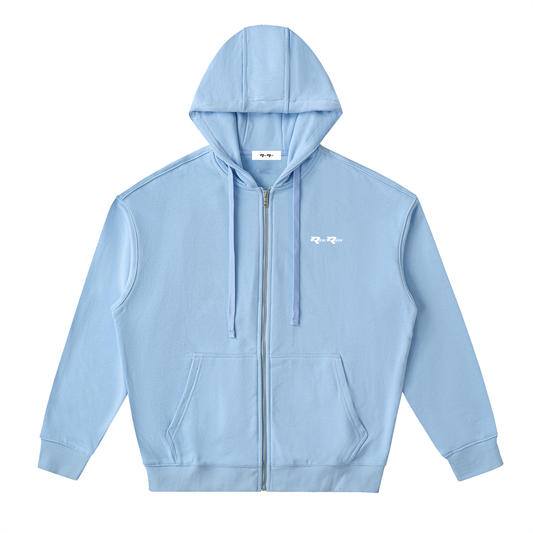 Drop-Shoulder Zip Up Hoodie